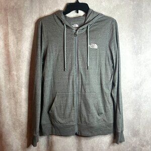 Women's North face Grey Zip up Hoodie size Large
